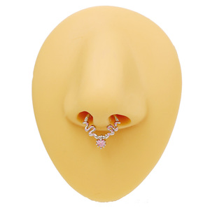 Gaby <span class=keywords><strong>Piercing</strong></span> de Acero Quirúrgico 316L con Segmento Articulado en Forma de Corazón, Clicker para Septum, Aro para Oreja <span class=keywords><strong>Daith</strong></span> y Anillo para Nariz - Product Image 6