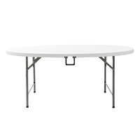 Table de banquet d'extérieur pliable et empilable W-85 avec structure métallique, étanche, prête à l'emploi, robuste, à prix abordable et économique