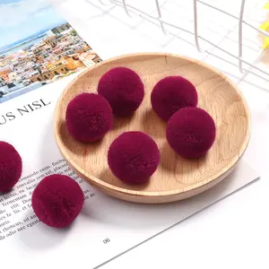 Supplier multicolor arts and crafts fuzzy pompom balls assorted pompoms christmas gift pom pom 40mm