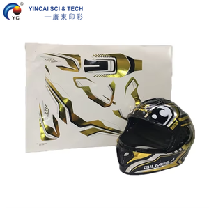 Autocollant de casque personnalisé en Fiber de carbone ABS PP 50*70cm pour décalcomanie de transfert d'eau en feuille d'or - Product Image 1