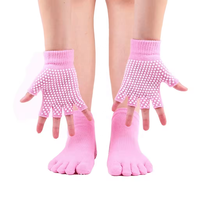 Chaussettes de yoga antidérapantes pour femmes Set Silicone Dots Five Finger Toe Massage Sports Ankle Socks