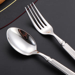 304 acier inoxydable haut de gamme hôtel couverts Western Steak couteau fourchette cuillère à thé miroir polonais colonne romaine poignée transfrontalière - Product Image 4