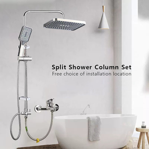 Ensemble <span class=keywords><strong>Colonne</strong></span> de Douche Murale Mitigeur Simple Froid <span class=keywords><strong>Robinet</strong></span> de Bain Système de Robinetterie Baignoire Pomme de Douche Effet Pluie Accessoires Adaptateur - Product Image 2