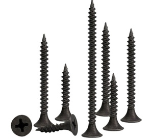 Tornillos autorroscantes de acero al carbono negro P-H PH0307068 M6 de rosca gruesa métrica y en pulgadas para instalación de paneles de yeso en paredes - Product Image 2