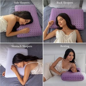 Almohadas <span class=keywords><strong>de</strong></span> Espuma Viscoelástica Refrigerante Pharmedoc OEM, Paquete <span class=keywords><strong>de</strong></span> 2, Almohada Ventilada Lilac Dreamer para Cama, Almohadas para Lectura <span class=keywords><strong>y</strong></span> Descanso - Product Image 4