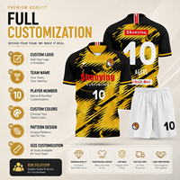 Ensemble de maillots de football personnalisés OEM ODM, usine, polyester, séchage rapide, impression par sublimation, uniforme d'équipe de football, vêtements de sport de football
