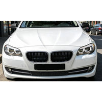 Rejilla Delantera Doble Línea Negra Brillante para BMW Serie 5 F10 F11 2011-2016, Rejilla de Parachoques de Plástico ABS
