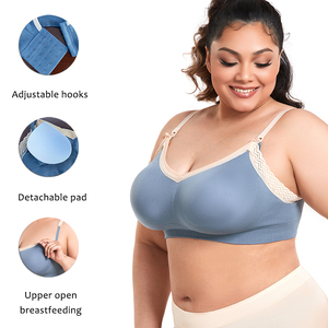 <span class=keywords><strong>Reggiseno</strong></span> Allattamento Senza Ferretto Taglia Grande per Seno Abbondante, Comodo, in Pizzo, Apertura Frontale, Senza Cuciture - Product Image 3