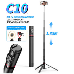 Tré<span class=keywords><strong>pied</strong></span> multifonctionnel stable de 1,83 m avec télécommande sans fil intégrée pour <span class=keywords><strong>smartphone</strong></span>, idéal pour les diffusions en direct et les vidéos - Product Image 2