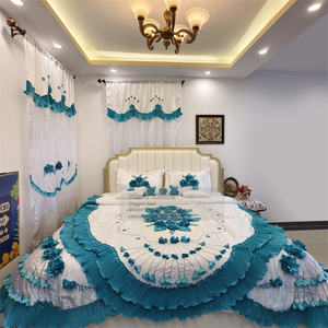 طقم مفارش سرير فاخر 10 قطع للبيع بالجملة طقم مفارش سرير لحفلات الزفاف بحجم كينج - Product Image 2