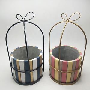 Regalo soporte de metal redondo colorido cemento flor maceta para <span class=keywords><strong>plantas</strong></span> suculentas - Product Image 4