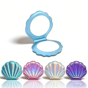 Iridescent Shell <strong>Compact</strong> <strong>Mirror</strong> Double Sided Mini Pocket <strong>Mirror</strong> Holographic Travel Vanity <strong>Mirror</strong> for Women Girls Gift - Product Image 1