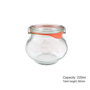 German <span class=keywords><strong>Weck</strong></span> Classic Luxury Light Green Tulip Series Tarro ovalado de vidrio Sellado Almacenamiento Taza de yogur para cocina Almacenamiento de alimentos para miel - Product Image 3