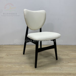 Meubles de maison modernes, chaises à pieds en bois avec revêtement en <span class=keywords><strong>cuir</strong></span> blanc en PVC pour le salon, la salle à manger ou le <span class=keywords><strong>club</strong></span>/les invités. - Product Image 2