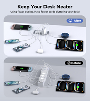 Chargeur mural rapide magnétique GaN 3A3C 100W HNT Vente en gros Prise personnalisée EU UK US AU JP Compatible avec iPhone iPad MacBook Android