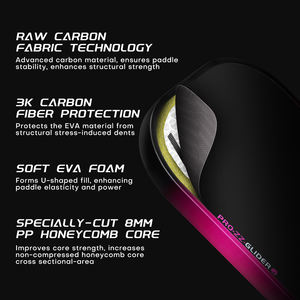Novedad 2026: Pala de Pickleball de Fibra de Carbono con Núcleo de Espuma EVA sin Bordes, Diseño Sólido, 16mm, Portátil para Entrenamiento, Aprobada por la USAPA - Product Image 2