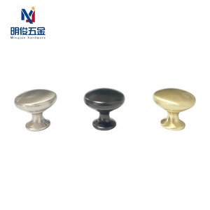 Solid Zinc Alloy Gold <strong>Pull</strong> Handle Round Brushed Brass Drawer <strong>Knobs</strong> for Bedroom &amp; Bathroom Kitchen Hardware for Dresser Cabinets - Product Image 5