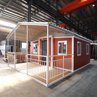 Maison conteneur modulaire étanche en acier à motif bois, 2 chambres, pour extérieur, Tiny Home Villa de luxe Ray-Zen
