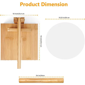 Prensa Manual Giratoria de Madera de Bambú para Masa, Rodillo para Hacer Tortillas, Empanadas, Rollitos Primavera, Chapati, Herramienta de Cocina Resistente - Product Image 2