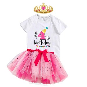 Nieuwe Mooie Kinderen Verjaardagscadeautjes 2-7y Zijn Mijn Verjaardag Jurk Tutu Rok DGHB-050 - Product Image 3