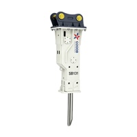 Marteau de démolition SB131, brise-roche hydraulique de type boîte avec burin de 165 mm pour excavatrice de 30 à 45 tonnes, pour la rupture de roches