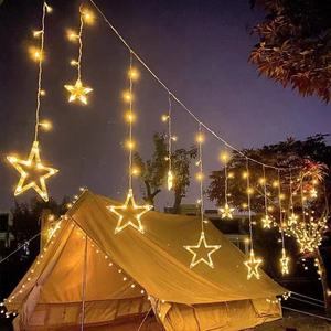 <b>Warm</b> <b>White</b> Star Curtain String <b>Lights</b> LED Fairy <b>Lights</b> Hanging Window Wedding <b>Christmas</b> Decoration - Product Image 1
