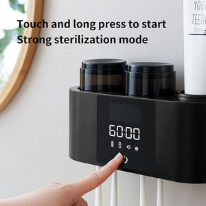 <b>Wall</b> <b>Mounted</b> LED <b>Toothbrush</b> Sanitizer Smart Oral Care <b>Holder</b> USB Charging Digital Display Touch Control - Product Image 6