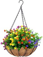 Panier à fleurs en métal de 10 pouces de diamètre, avec doublure de coco, benne pour plantes en extérieur, 1 pièce