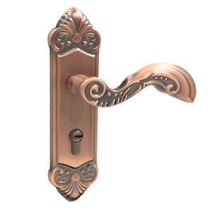 Manija de puerta interior de madera con cerradura de palanca estilo europeo, de acero inoxidable 304, duradera, para dormitorios - Product Image 4