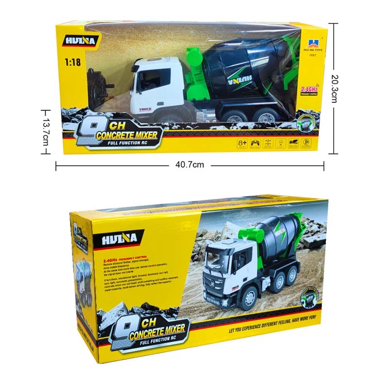 Huina 1557 1/18 RC Cement Mixer Truck - 9CH Concrete Lorry