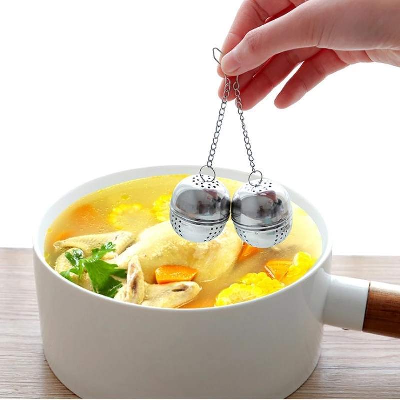 4 Pièces Boule à Thé En Acier Inoxydable - Infuseur Thé Avec Chaîne - Différentes Tailles