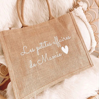 YIFAN Logo personnalisé sac fourre-tout en jute respectueux de l'environnement poignée épaisse sac réutilisable étanche longue poignée motif géométrique