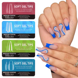 Misscheering - Nuevas <span class=keywords><strong>Uñas</strong></span> Postizas de Porcelana Blanca en Caja, Ultrafinas, Sin Costuras, <span class=keywords><strong>Largas</strong></span>, con Forma de Gota de Agua, Almendradas - Product Image 2