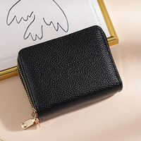 Dompet Wanita Kulit PU Glitter Ritsleting Ganda Mewah Dompet Koin Retro Dompet Uang Receh Tempat Kartu ID Desainer Wanita