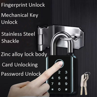 Fingerabdruck-Smart-Vorhängeschloss mit Passwort- und App-Entsperrung, Cloud-Speicher-Kompatibilität für Aluminium-/Stahl-/Glas-/Messing-/Holztüren