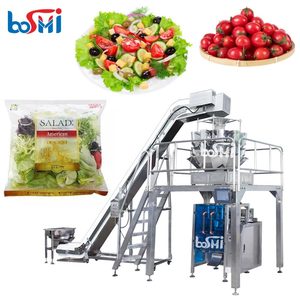 Automatic climbing conveyor frozen cutting lettuce salad vegetable central seal multihead weigher vffs packing packaging machine