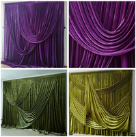 Tissu de fond de scène en mousseline de soie blanc champagne Luckygoods pour la décoration de la cérémonie de mariage