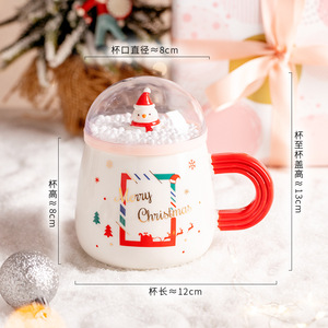 Taza <span class=keywords><strong>de</strong></span> Té Perfumada <span class=keywords><strong>de</strong></span> Cerámica con Tapa, Diseño Creativo <span class=keywords><strong>de</strong></span> Muñeco <span class=keywords><strong>de</strong></span> Nieve Navideño, Súper Linda, para Parejas, Taza <span class=keywords><strong>de</strong></span> Café para Oficina - Product Image 6
