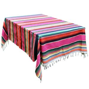 Manta cuadrada grande de sarape mexicano cubierta de mesa tejida/Tela en algodón de poliéster para mesas al aire libre - Product Image 2