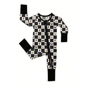 Organc Barboteuse pour bébé Vêtements pour nouveau-né en fibre de bambou avec impression personnalisée et fermeture éclair Vêtements durables pour bébé Pyjamas en bambou avec fermeture éclair - Product Image 2