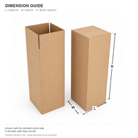 Boîte d'expédition haute en carton ondulé kraft sur mesure, emballage multi-tailles pour produits longs, export et stockage