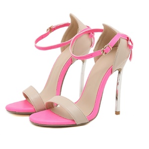 Nouvelles sandales sexy à talon métallique pour femmes, chaussures à talon aiguille pour soirée, talons hauts pour femmes - Product Image 1