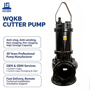 Pompe centrifuge submersible robuste en fonte WQKB 37 KW pour traitement des eaux usées, connexion à bride, OEM, pour eaux usées WQKB350 - Product Image 4