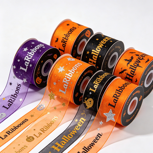 Cintas de Regalo Personalizadas para Fiestas de Halloween, Cinta Plateada Brillante para Manualidades, Accesorios para Insignias y Envoltura de Regalos - Product Image 2
