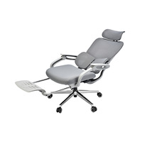 Chaise de bureau ergonomique multifonctionnelle en maille Boss avec support lombaire, repose-pieds et accoudoirs 4D - Idéale pour le bureau à domicile et la chambre