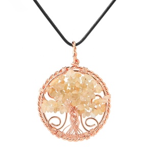<span class=keywords><strong>Collana</strong></span> pendente in <span class=keywords><strong>oro</strong></span> <span class=keywords><strong>rosa</strong></span> albero della vita, gioielli bohémien al quarzo <span class=keywords><strong>rosa</strong></span> avvolgenti fatti a mano - Product Image 5