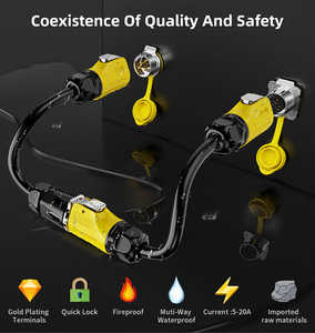 Cnlinko Lp20 dc ac ip68 <span class=keywords><strong>3</strong></span> इनलाइन स्क्रू पावर केबल इलेक्ट्रिक वाटरप्रूफ सर्कुलर कनेक्टर - Product Image 3