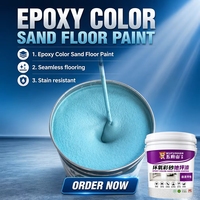 Revêtement de sol époxy effet marbre brillant, auto-nivelant, peinture de sol colorée au sable, imperméable, pour garage