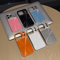 Coque de téléphone portable en acrylique avec grande fenêtre, couleur unie effet aurore, antichoc, faite à la main avec perles, pour 17/16ProMax/15/14, sans support, CN