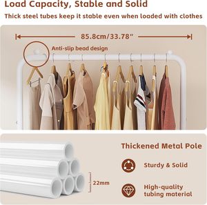 رف تخزين عمودي جديد للملابس سهل التجميع وقابل للنقل لتوفير المساحة وعرض الملابس - Product Image 5